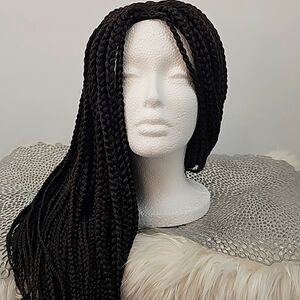 Braided Hair Wig Sample Topper Chocolate Brown